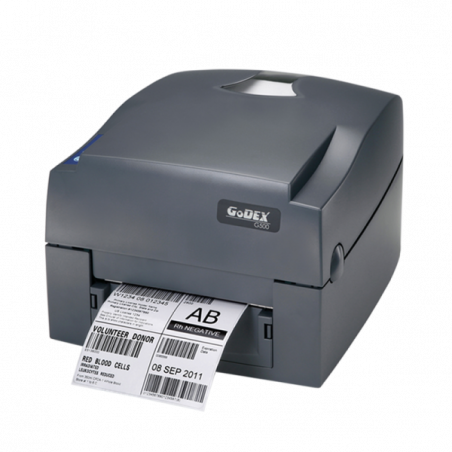 Принтер этикеток термотрансферный Godex G500U, 203 dpi, 118 мм, 127 мм/с, USB, дюймовая втулка риббо